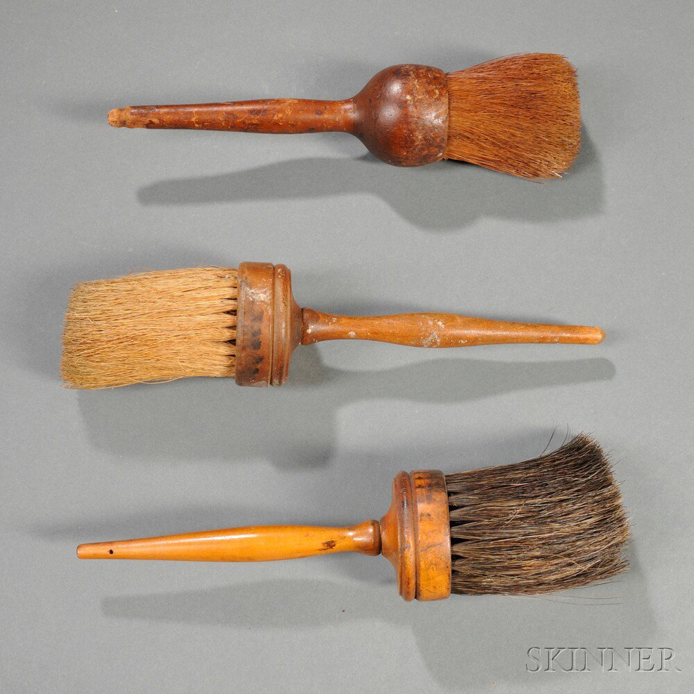 Appraisal: Three Shaker Round Brushes America th century with turned handles