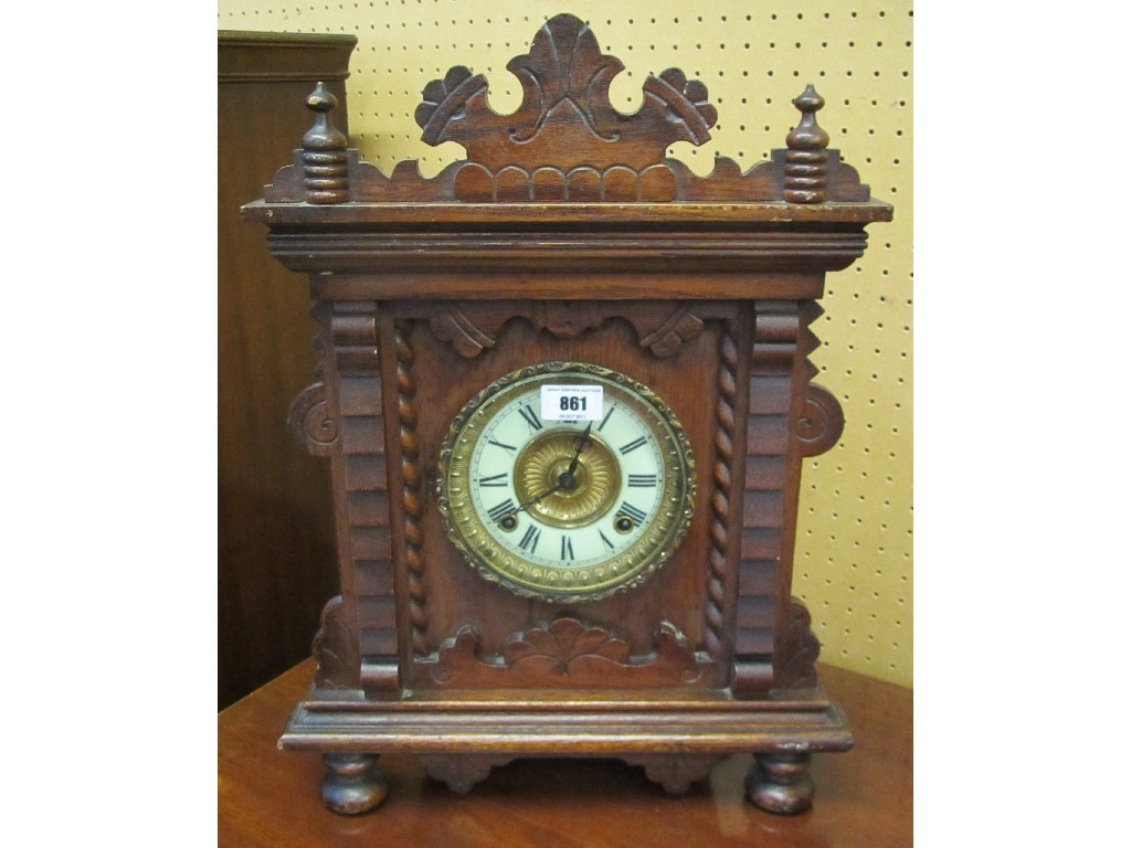 Appraisal: Ansonia oak cased mantel clock