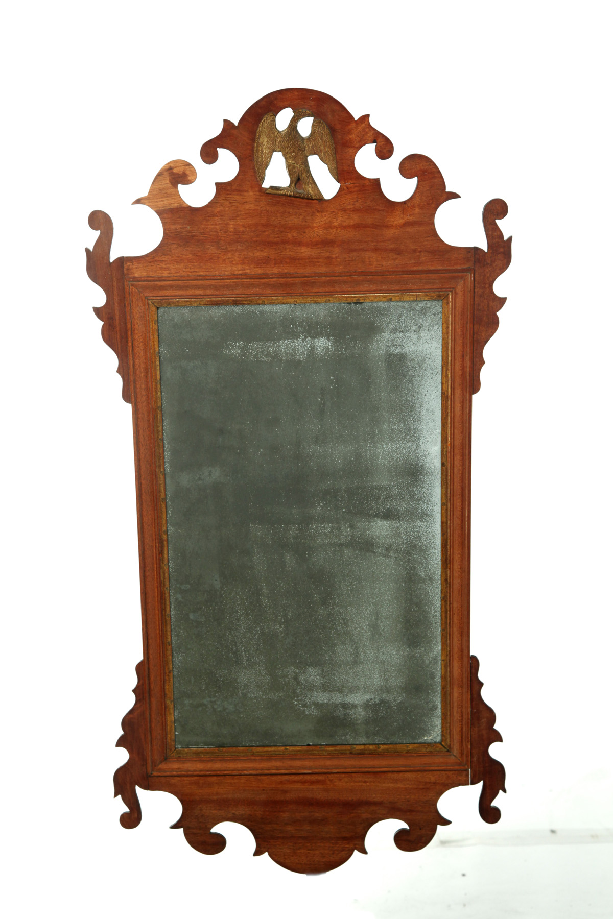 Appraisal: AMERICAN CHIPPENDALE MIRROR Second half- th century mahogany Gilt liner