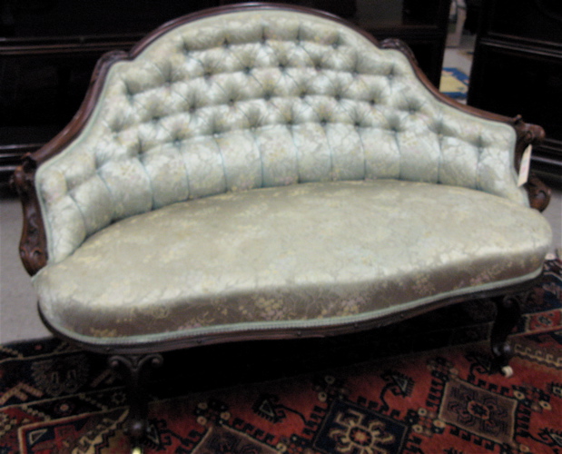 Appraisal: PETITE VICTORIAN SETTEE Louis XV style American c having a