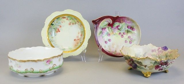 Appraisal: Limoges Porcelain Serving Bowls hand painted porcelain serving bowls Coiffe