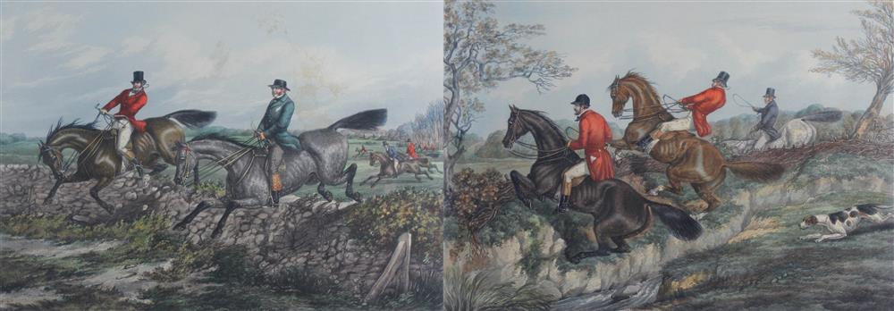 Appraisal: TWO SCENES FROM THE SERIES FORES'S HUNTING SKETCHES Lithograph x