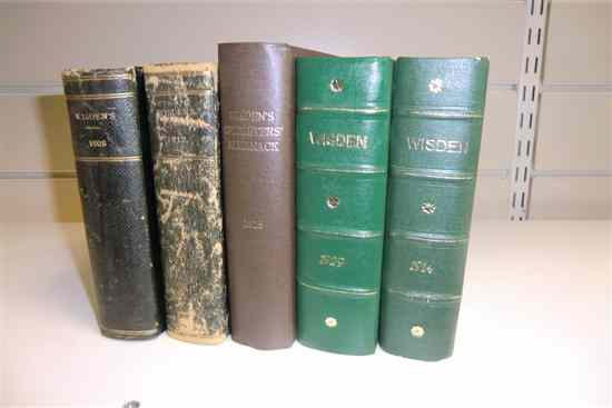 Appraisal: WISDEN J CRICKETERS ALMANACKS FOR AND only with original yellow