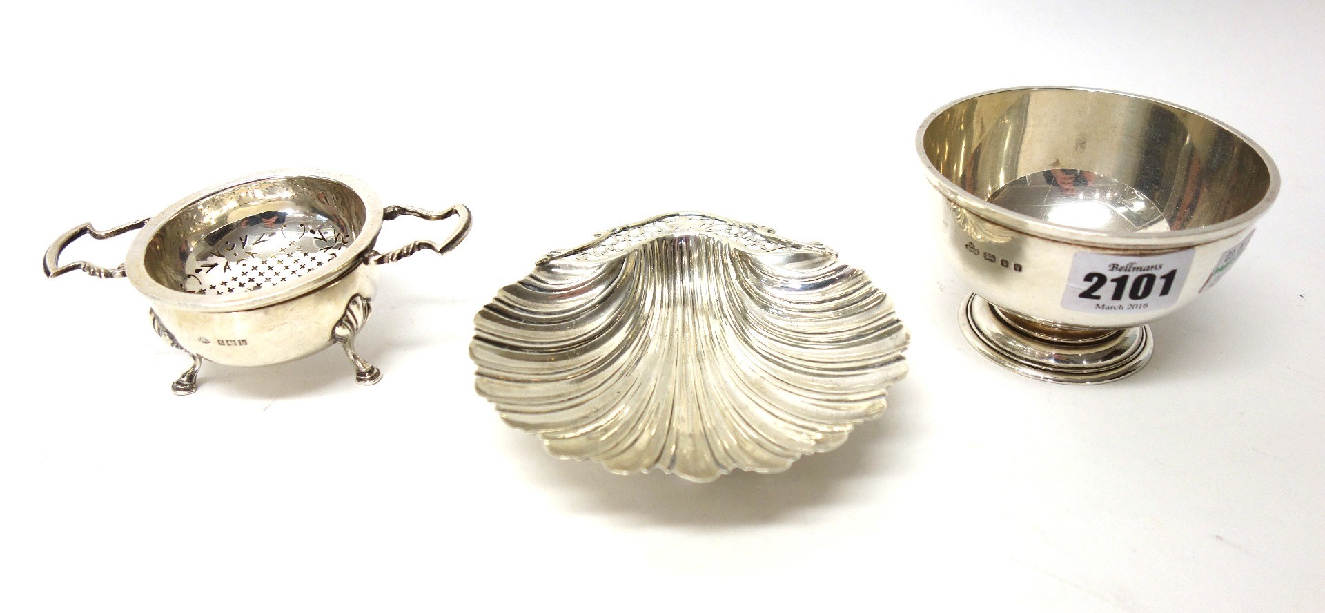 Appraisal: Silver comprising a circular sugar bowl raised on a stepped