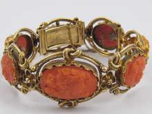 Appraisal: A fine mid Victorian yellow metal tests carat gold bracelet