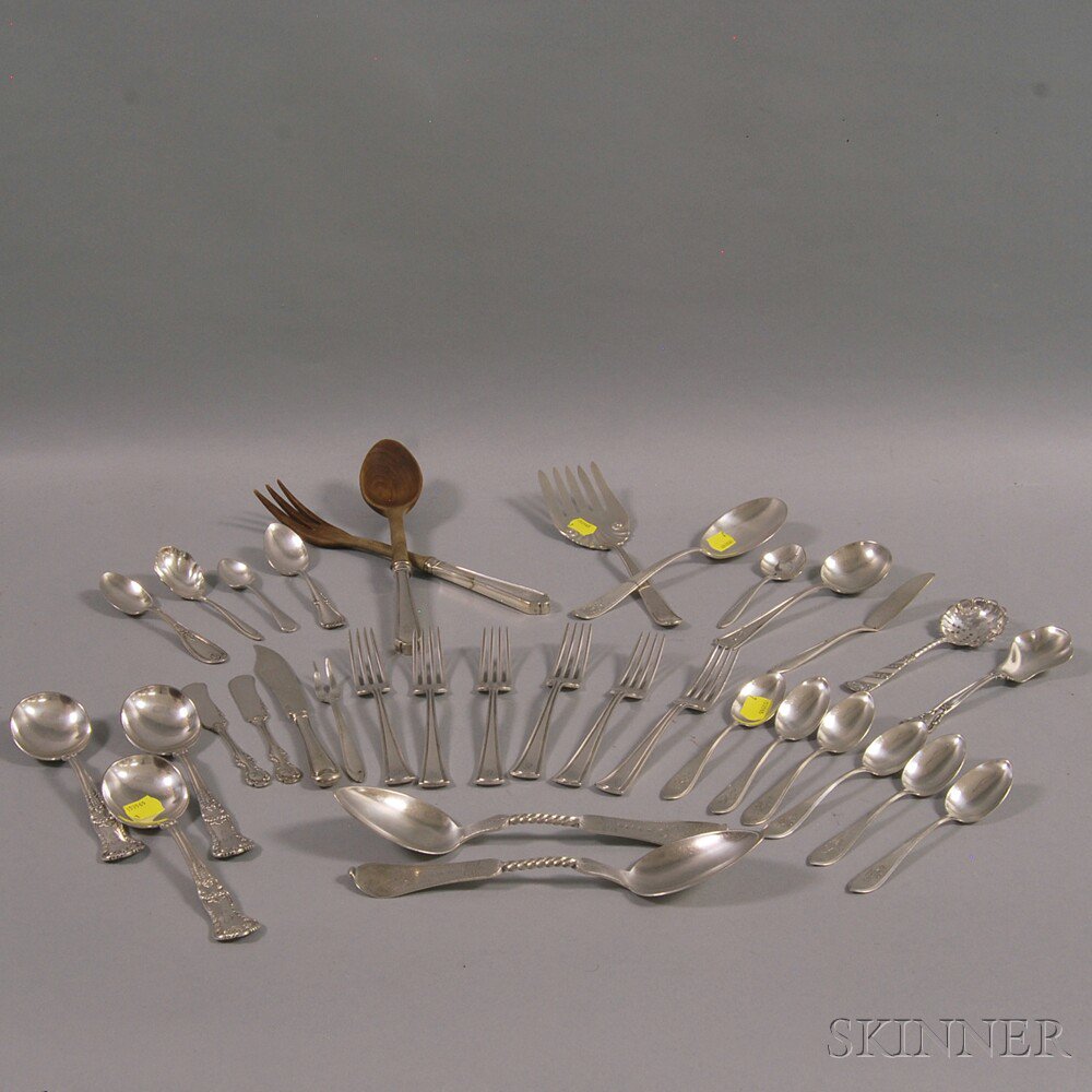 Appraisal: Group of Assorted Mostly Silver-plated Flatware and Serving Items including