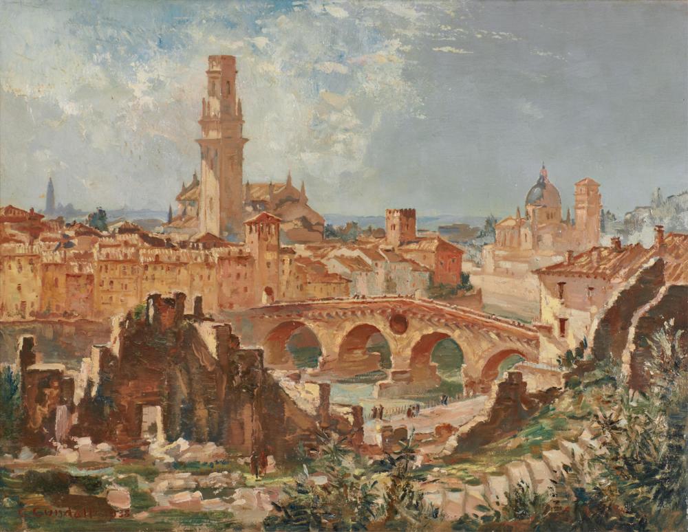 Appraisal: CHARLES ERNEST CUNDALL English - A View of Verona oil