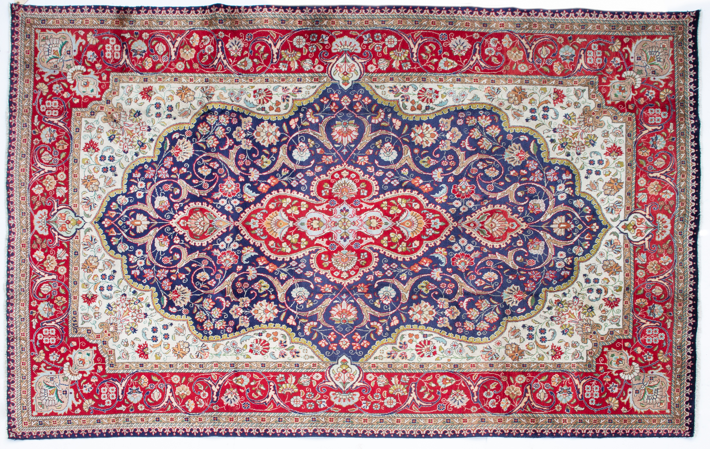 Appraisal: A Tabriz blue ground rug with stylised foliage cm x