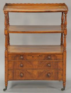 Appraisal: George III mahogany etagere with three shelves over three drawers