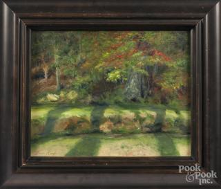 Appraisal: Tara Keefe American th c oil on canvas landscape signed