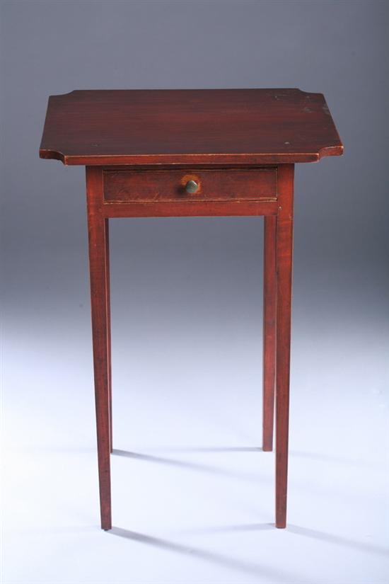 Appraisal: PAINTED PINE WORK TABLE Early th century Henry Sturtevant Halifax