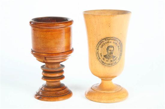 Appraisal: TWO PIECES OF TREENWARE Late th century turned wood Patent