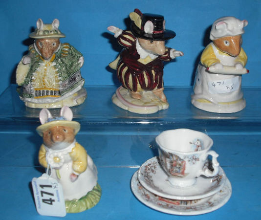 Appraisal: Royal Doulton Brambly Hedge Figures Primrose Woodmouse DBH Wilfred Entertains