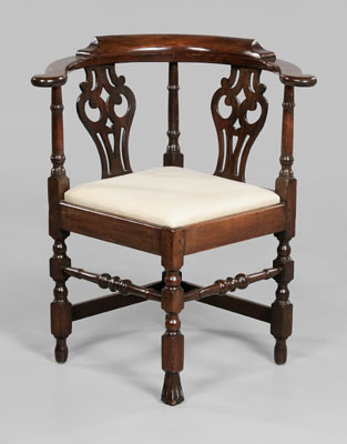 Appraisal: Queen Anne Birch Corner Chair North Shore of Massachusetts or