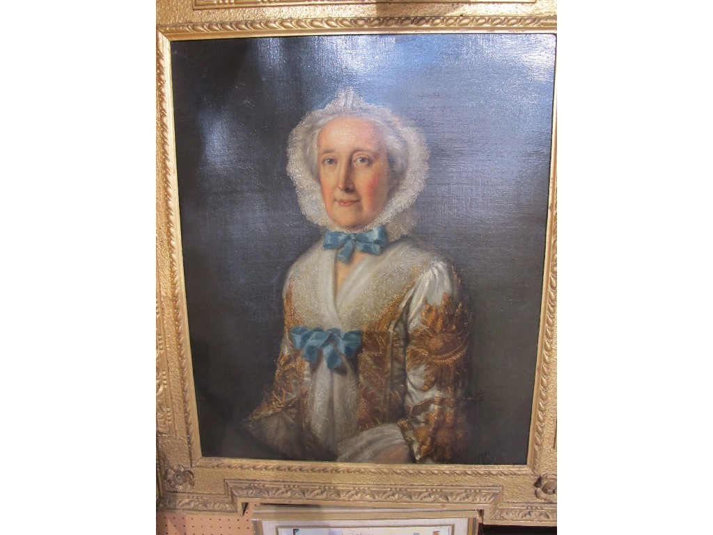 Appraisal: th century oil on canvas 'Portrait of Mrs Baxendale Wife