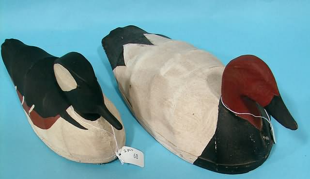 Appraisal: pcs canvas covered decoys - Canvasback by Ron Vice Hooded