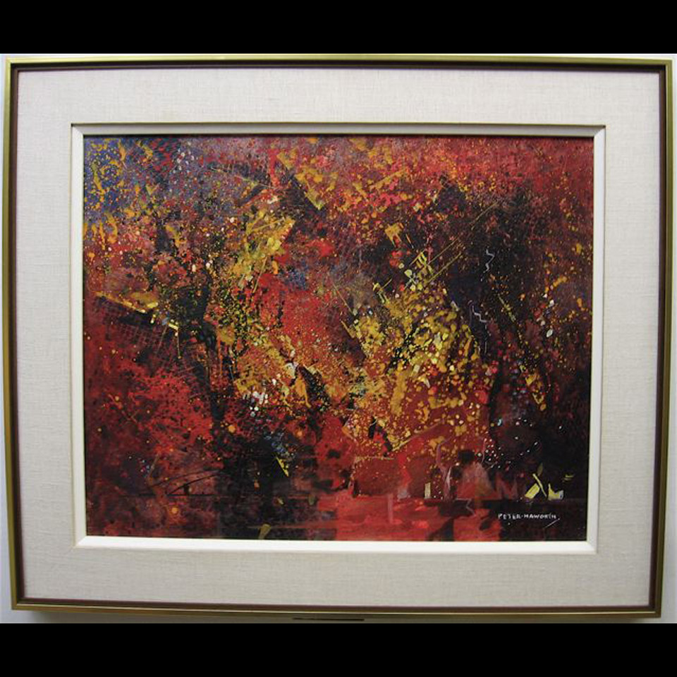 Appraisal: AUTUMN SHIMMERING PETER HAWORTH - CANADIAN MIXED MEDIA ON MASONITE