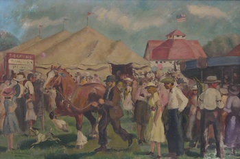 Appraisal: Lee Townsend American - County fair Oil on canvas signed