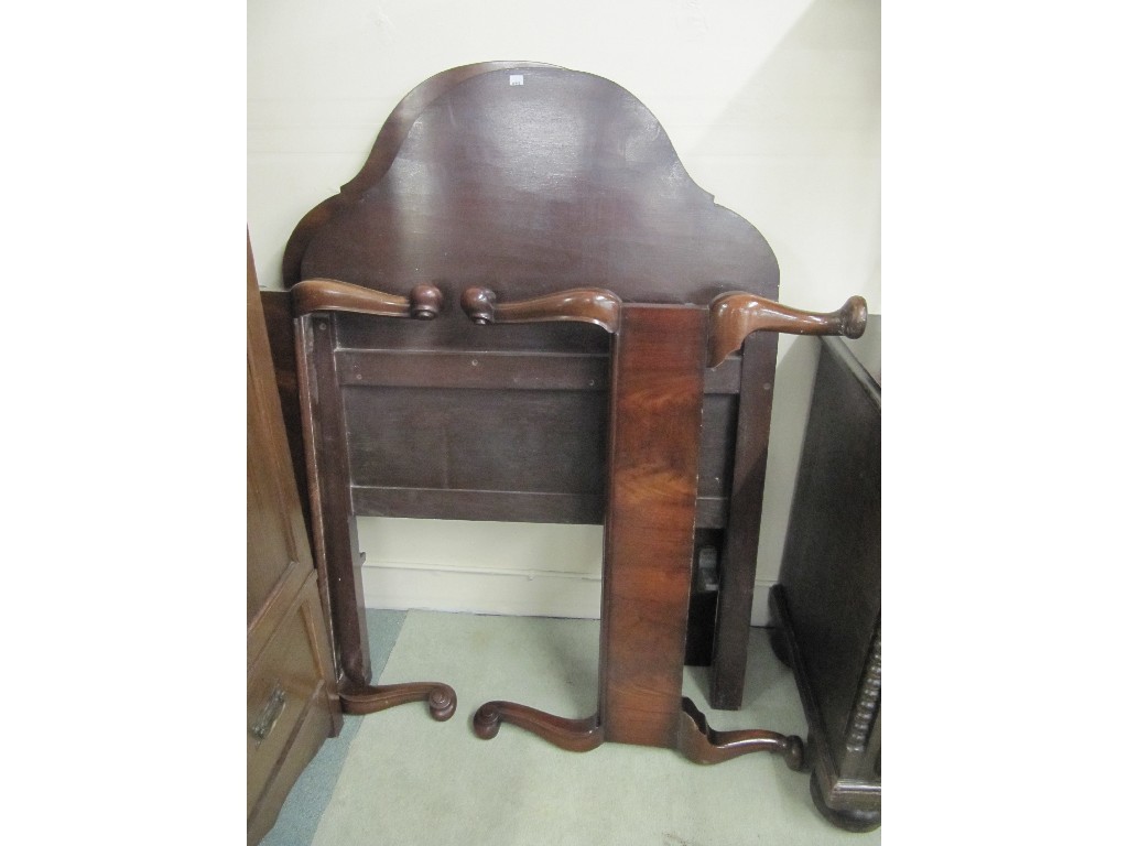 Appraisal: Two pairs of mahogany bed ends with irons