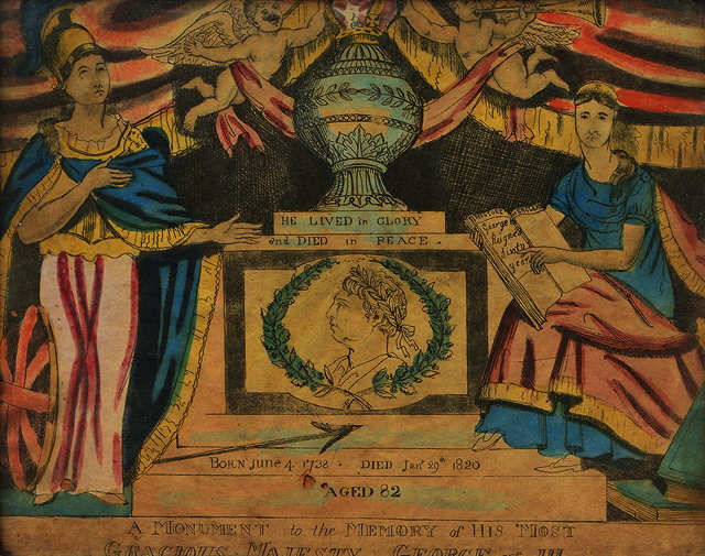 Appraisal: AN EARLY TH CENTURY COLOURED ENGRAVING 'A Monument to the