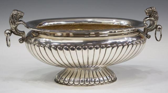 Appraisal: Sterling silver tureen Tane Orfebres Mexico th c ovoid gadrooned