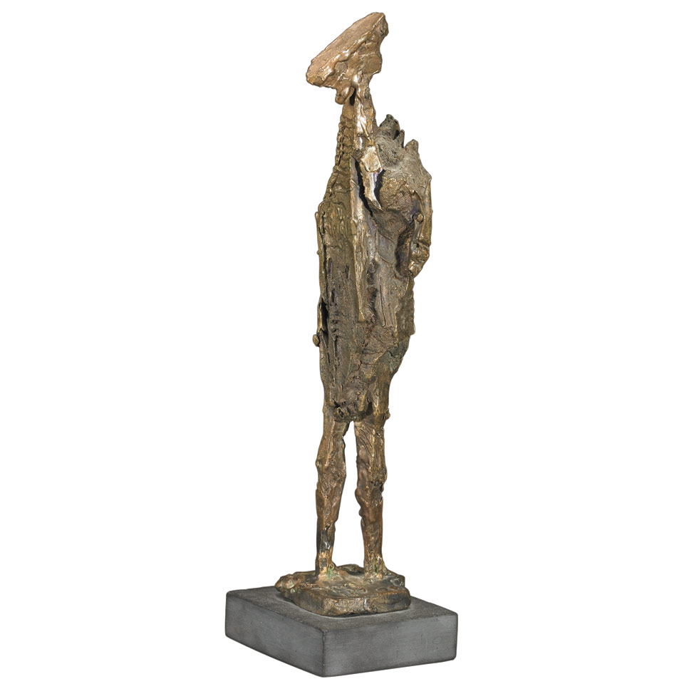 Appraisal: STANDING FIGURE Leonhard Friedrich Oesterle German-Canadian - bronze on slate