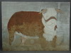 Appraisal: OIL ON MASO- FOLK ART PORTARIT OF BULL SIGNED 'T