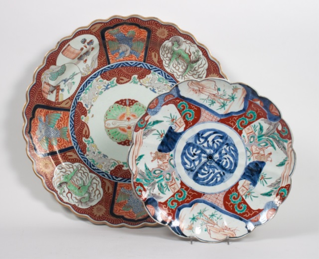 Appraisal: Two Japanese Imari porcelain chargers fourth quarter- th century large