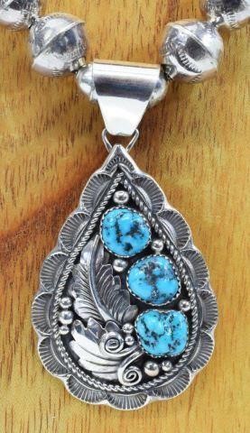 Appraisal: Native American sterling silver pendant Julia and H Etsitty Navajo