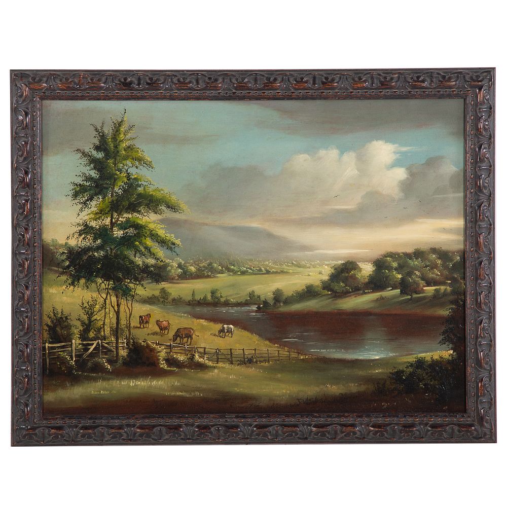 Appraisal: Melvin Miller Landscape with Cattle oil on board American -