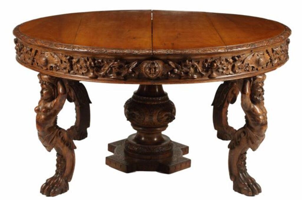 Appraisal: Renaissance Revival dining table in the manner of R J