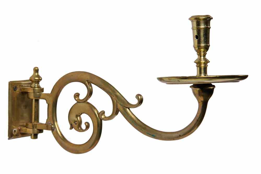 Appraisal: BRASS CANDLE SCONCE - th c Dutch Candle Sconce with