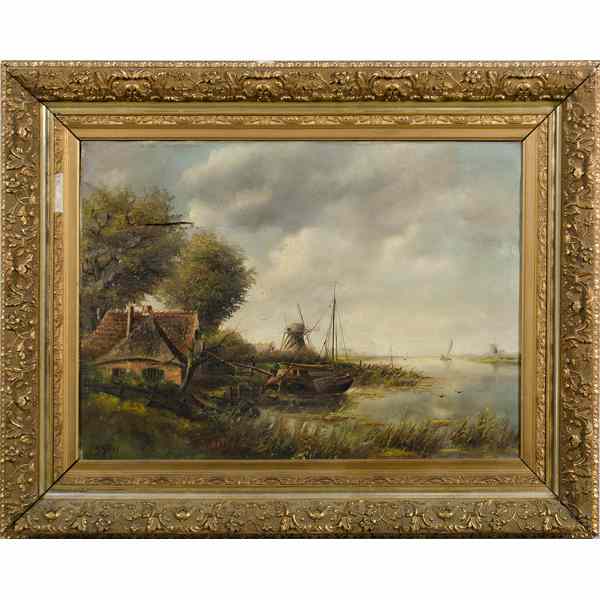 Appraisal: Dutch Landscape Late th century a Dutch landscape housed in