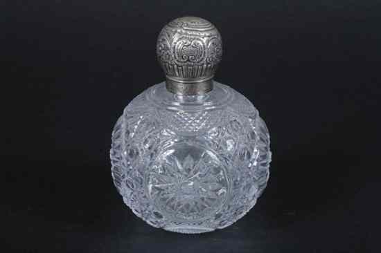 Appraisal: VICTORIAN STERLING SILVER-MOUNTED CUT-CRYSTAL BOTTLE Hilliard Thomason Birmingham - in