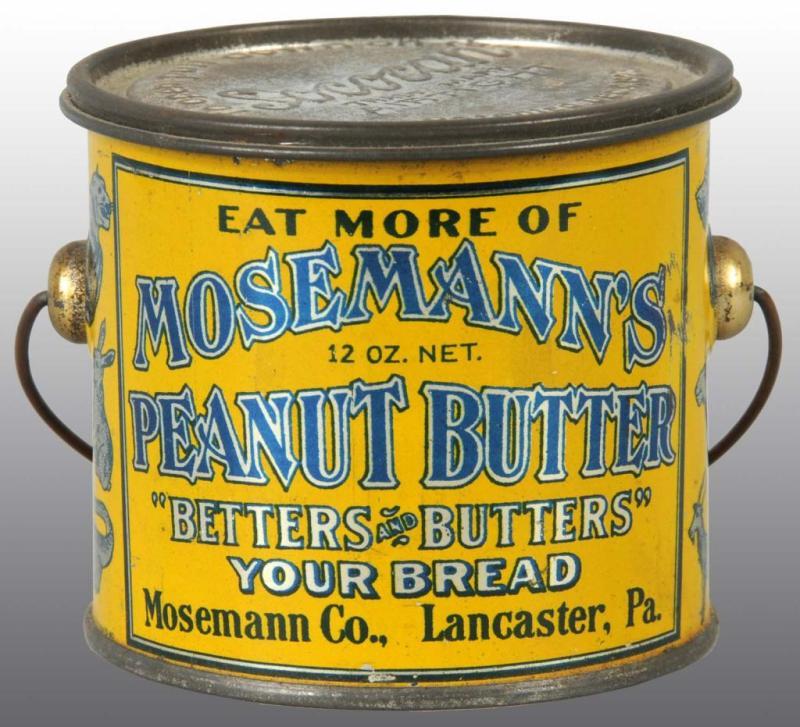 Appraisal: Mosemann's Peanut Butter Tin Description Manufactured by the Mosemann Company