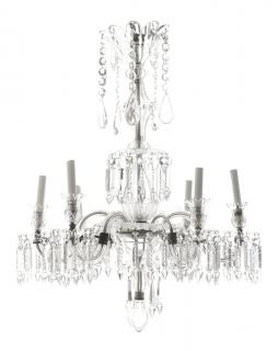 Appraisal: A CONTINENTAL CASED CRYSTAL SIX-LIGHT CHANDELIER th centuryThe chandelier having