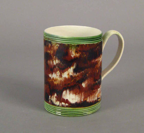 Appraisal: Mocha mug th c with comb decoration h