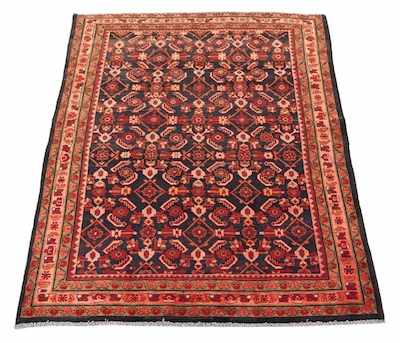 Appraisal: A Bidjar Carpet Lattice pattern in red and pink on