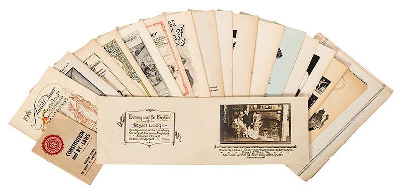 Appraisal: Collection of S A M Banquet Programs and Ephemera Society