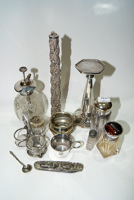 Appraisal: A SMALL COLLECTION OF MISCELLANEOUS SILVER and other wares including