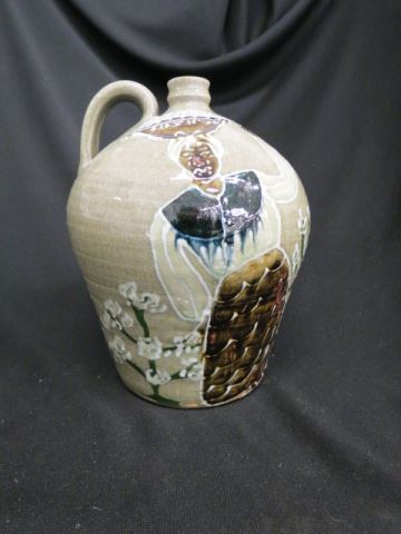 Appraisal: Southern Carolina Pottery Decorated Jug cotton pickers signed excellent