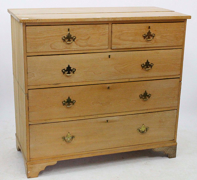 Appraisal: A PINE CHEST OF TWO SHORT AND THREE LONG DRAWERS