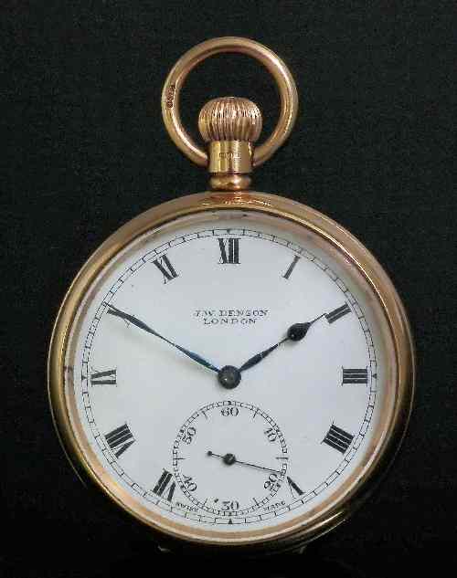 Appraisal: A George V ct gold cased open faced keyless pocket