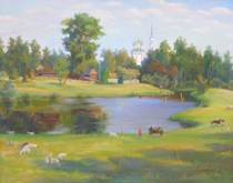 Appraisal: K Konstantinov Russian Contemporary Great Ustuge Afternoon oil on canvas