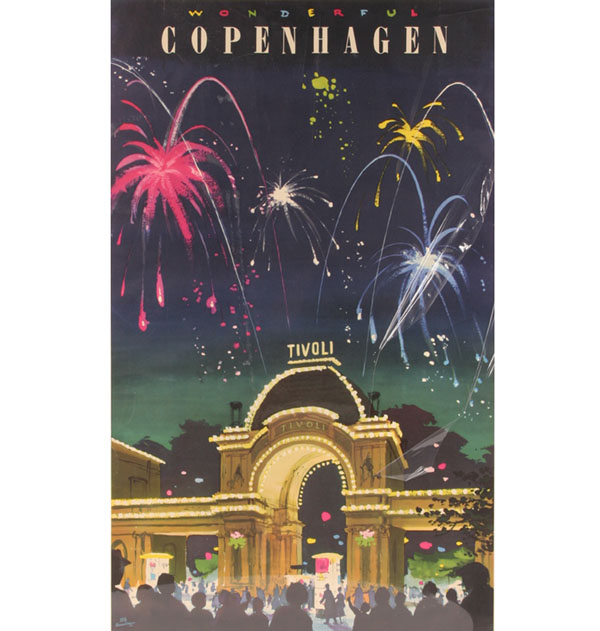 Appraisal: Wonderful Copenhagen travel poster signed in the print x Tutein