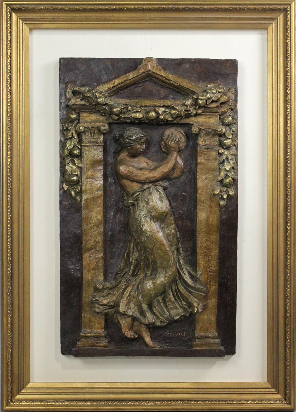 Appraisal: PARCEL GILT BRONZE RELIEF OF 'LA DANSEUSE AU TAMBOURIN '