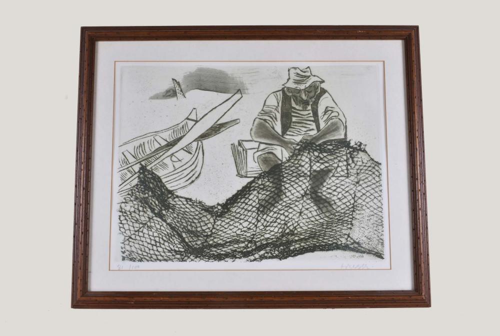 Appraisal: WILLIAM GROPPER AMERICAN - ETCHINGFisherman One of twelve etchings from