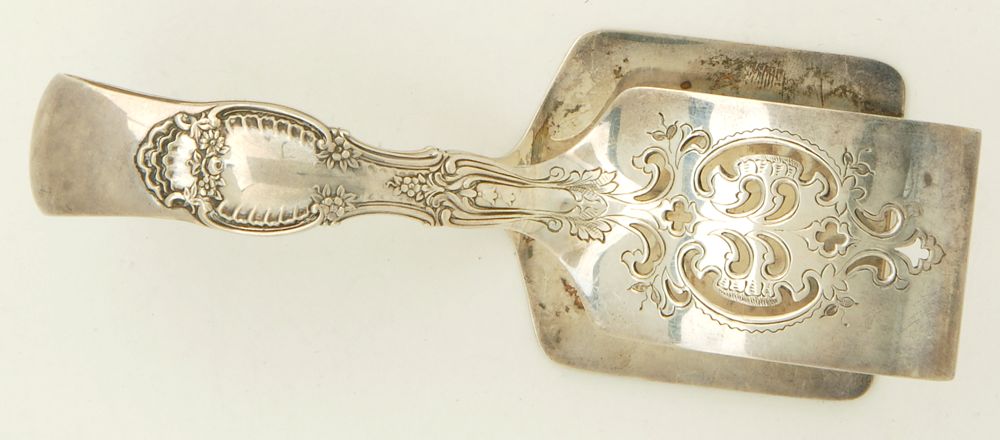 Appraisal: TIFFANY STERLING SILVER ASPARAGUS TONGS In the Richelieu pattern Capital