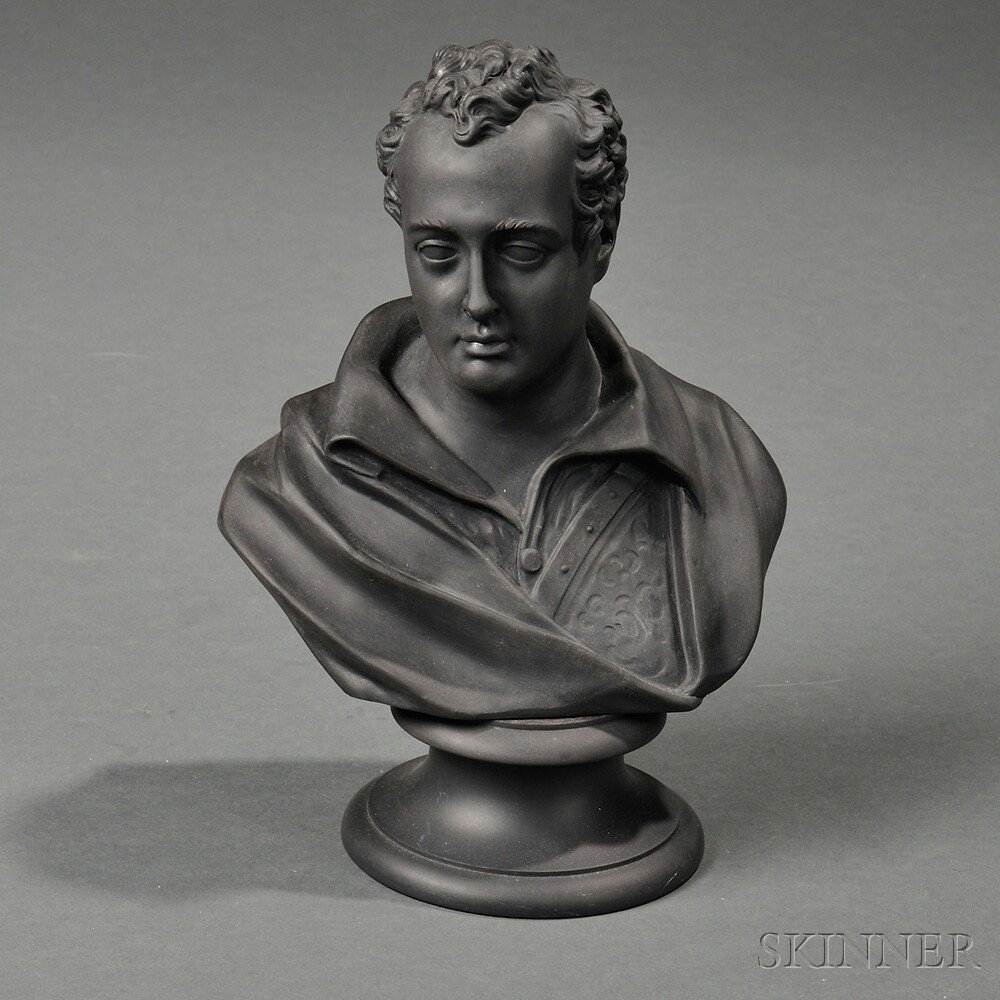 Appraisal: Wedgwood Black Basalt Bust of Byron England late th century