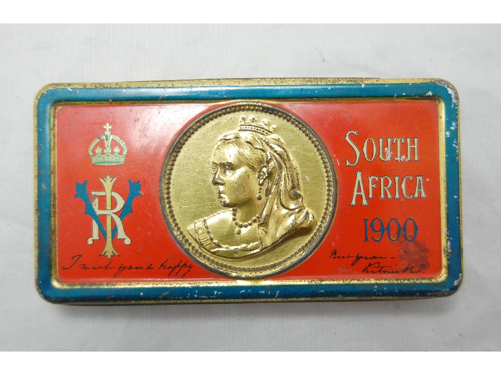 Appraisal: Victorian South African Christmas tin containing the original Cadbury chocolate